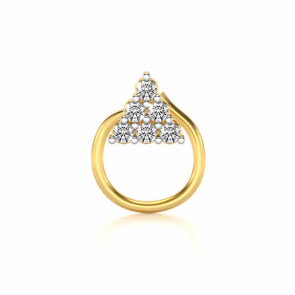 Mehr Silver Nosepin - Yellow Gold - Image 2