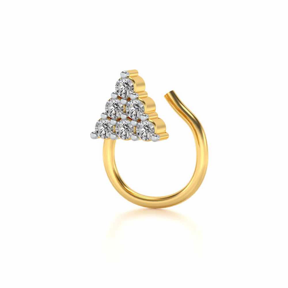Mehr Silver Nosepin - Yellow Gold - Image 3