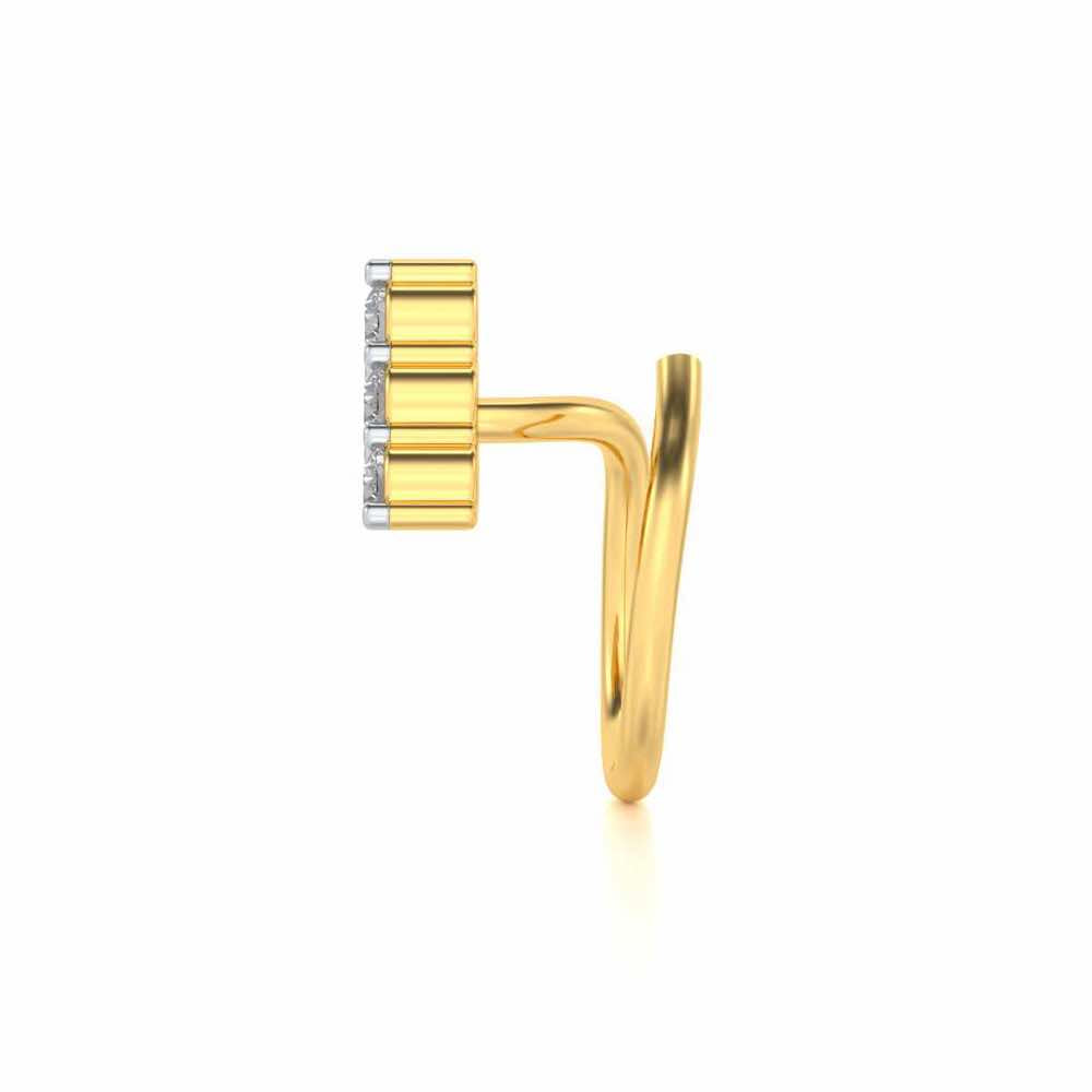 Mehr Silver Nosepin - Yellow Gold - Image 4