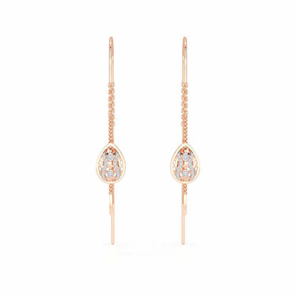 Mehram Silver Dangler Earrings - Rose Gold - Image 1