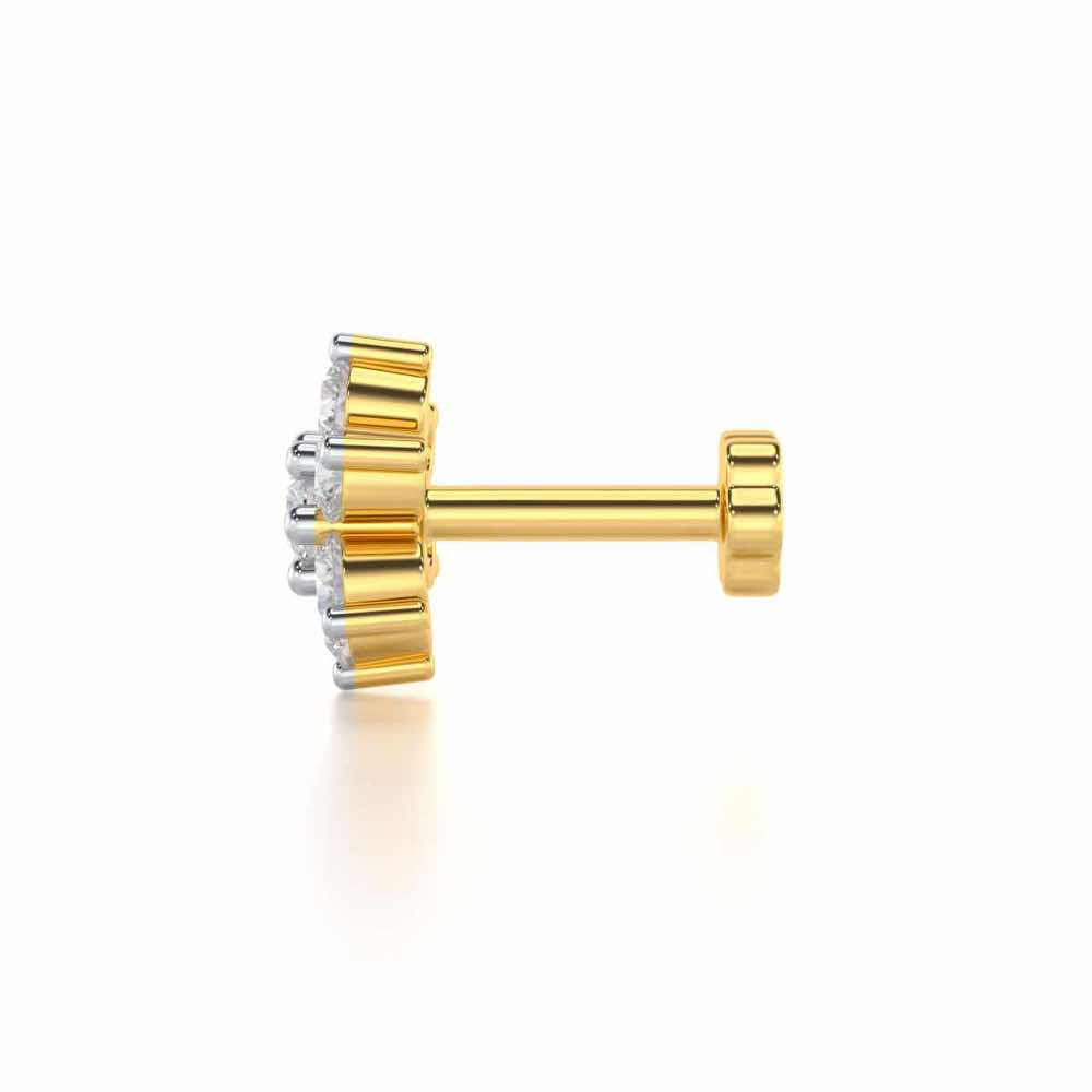 Mellow Gem Silver Nosepin - Yellow Gold - Image 3