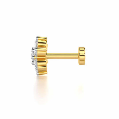 Mellow Gem Silver Nosepin - Yellow Gold - Image 3