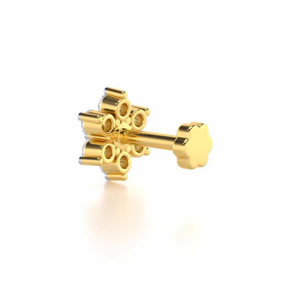 Mellow Gem Silver Nosepin - Yellow Gold - Image 4