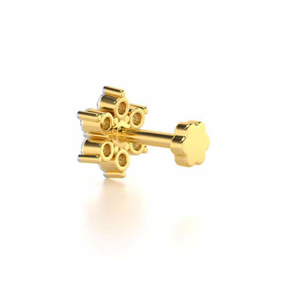 Mellow Gem Silver Nosepin - Yellow Gold - Image 4