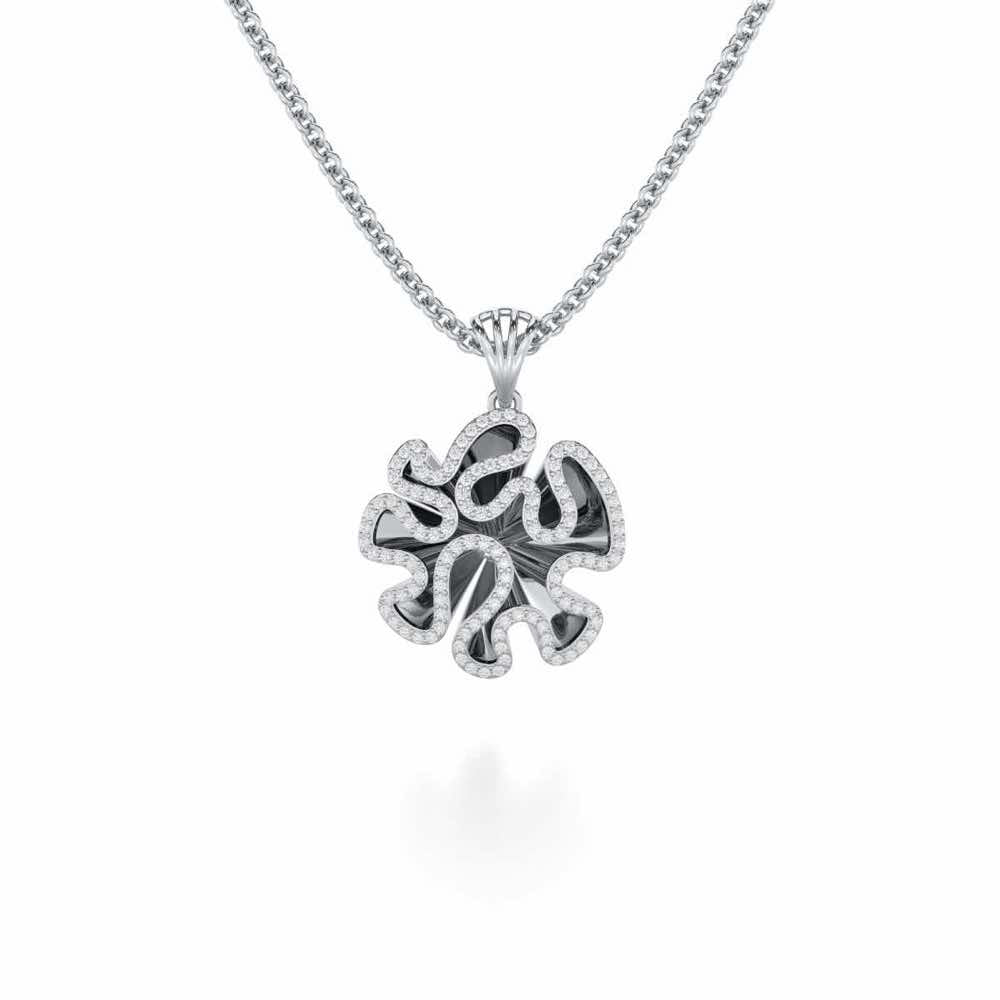 Melodic Reverie Silver Pendant - White Gold - Image 1