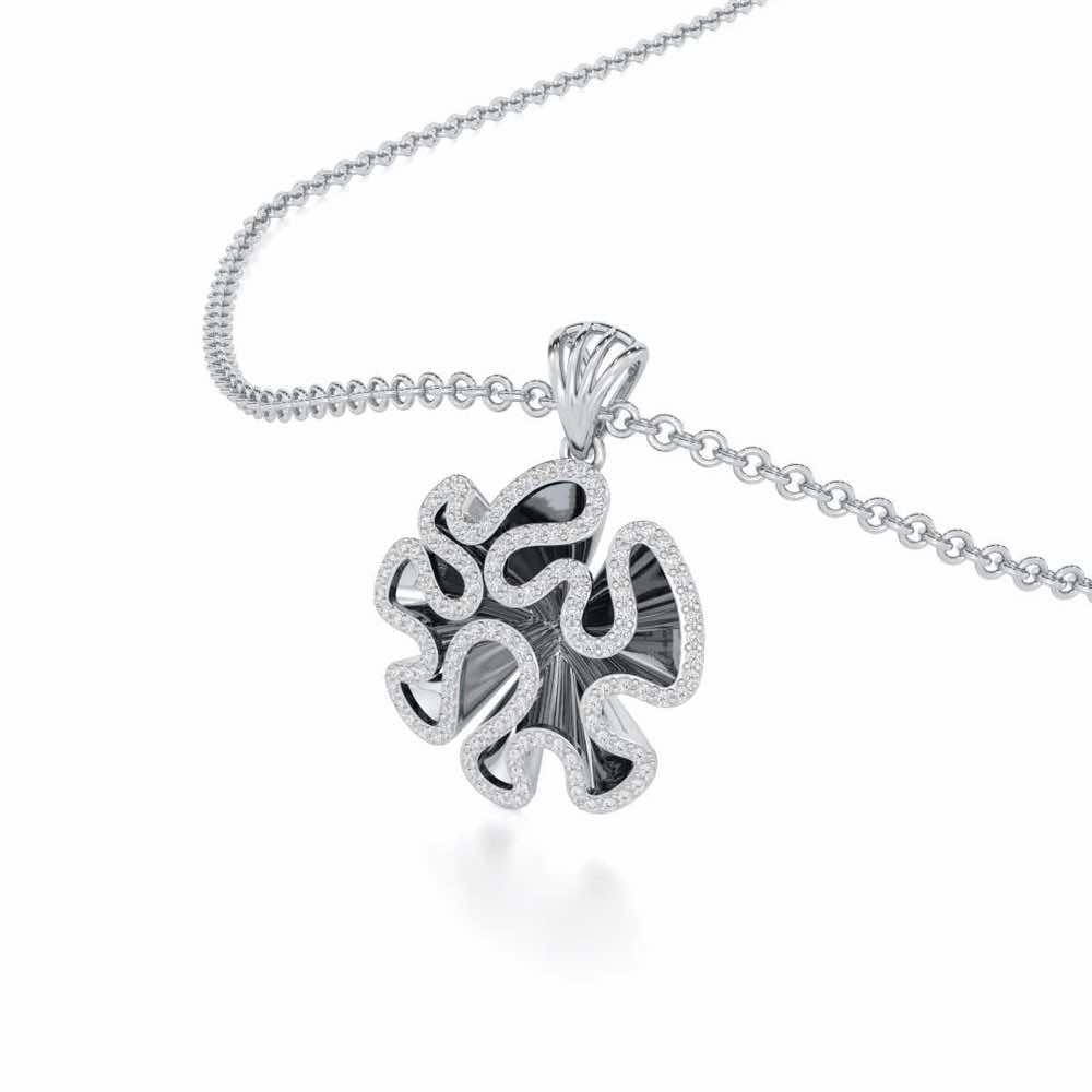 Melodic Reverie Silver Pendant - White Gold - Image 2