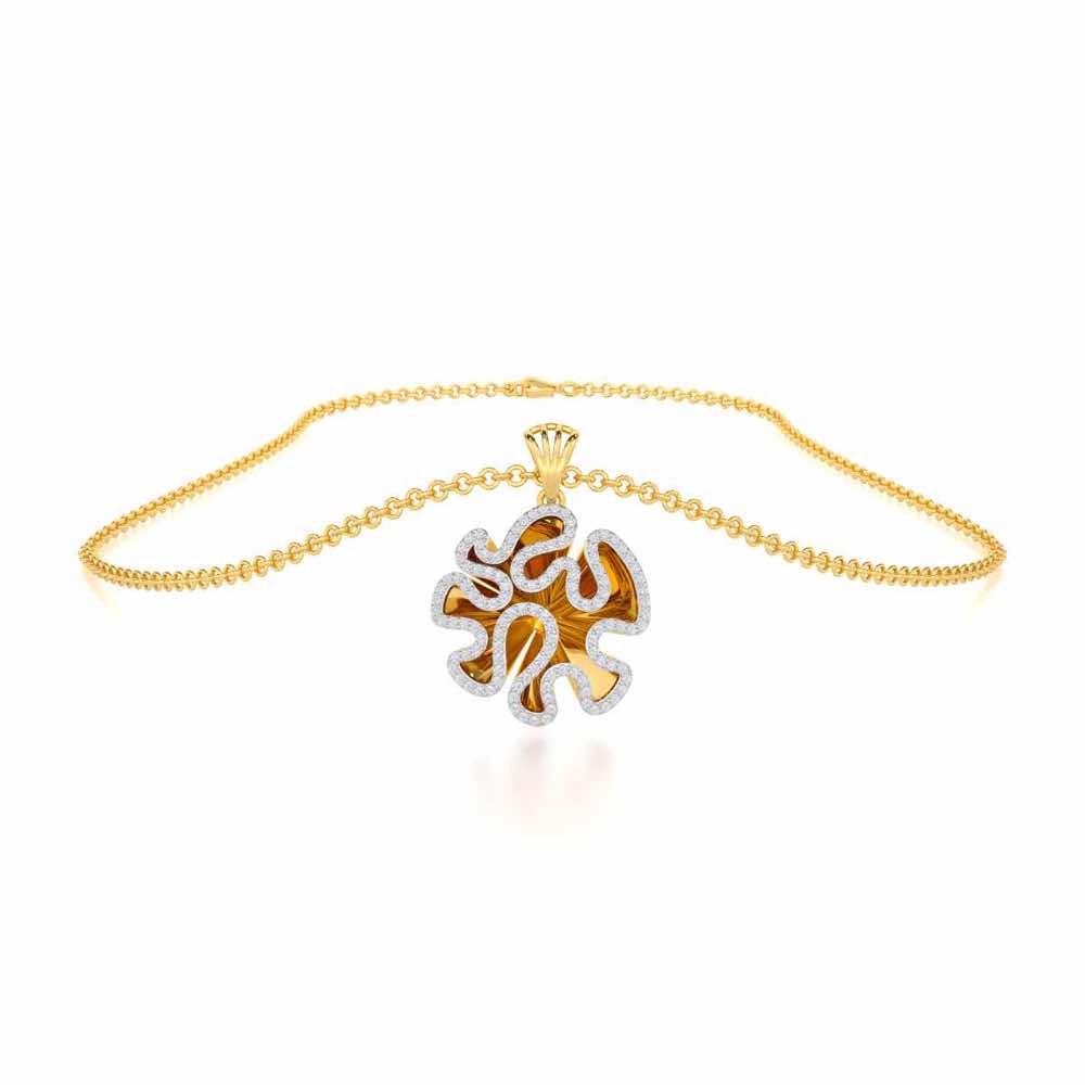 Melodic Reverie Silver Pendant - Yellow Gold - Image 3