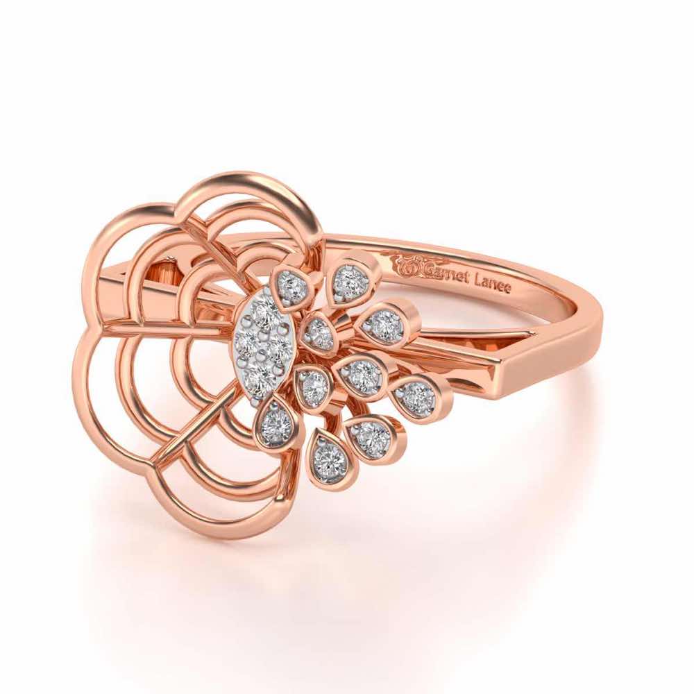 Melt Flora Silver Ring - Rose Gold - Image 2