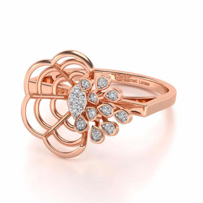Melt Flora Silver Ring - Rose Gold - Image 2