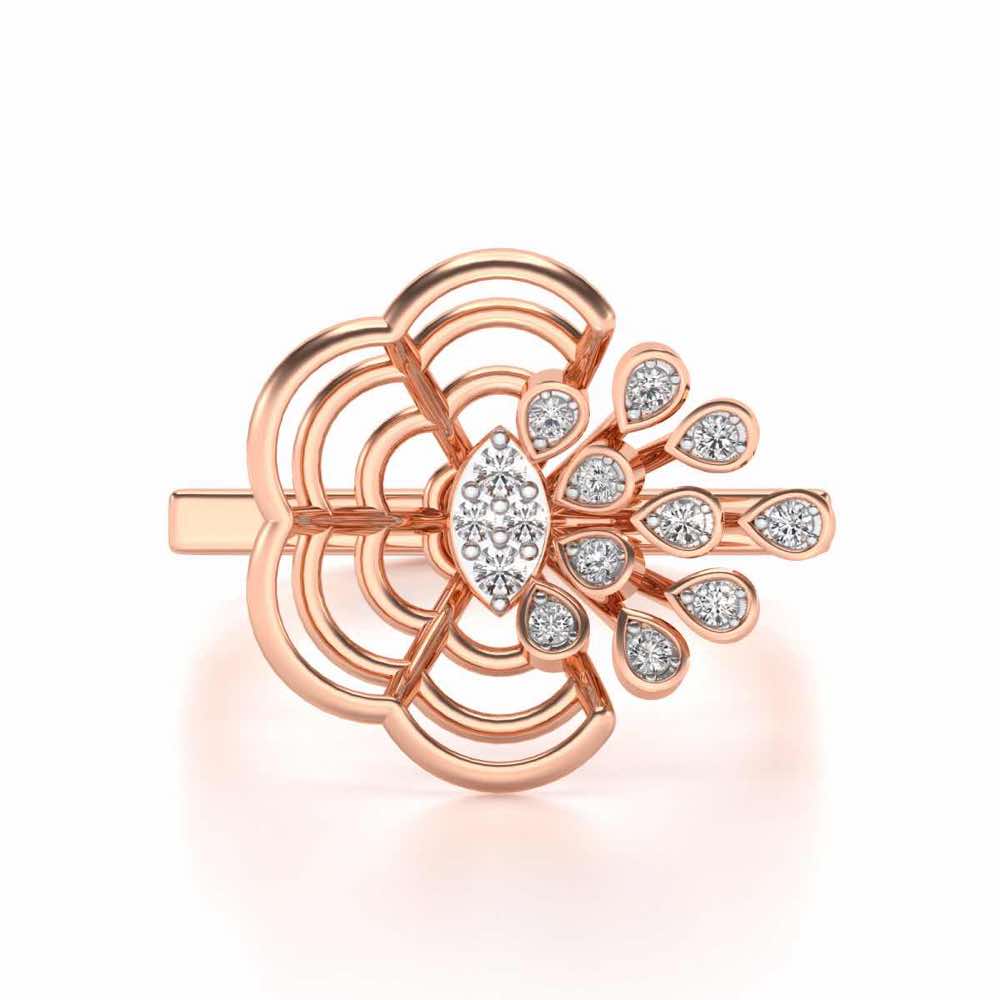 Melt Flora Silver Ring - Rose Gold - Image 4