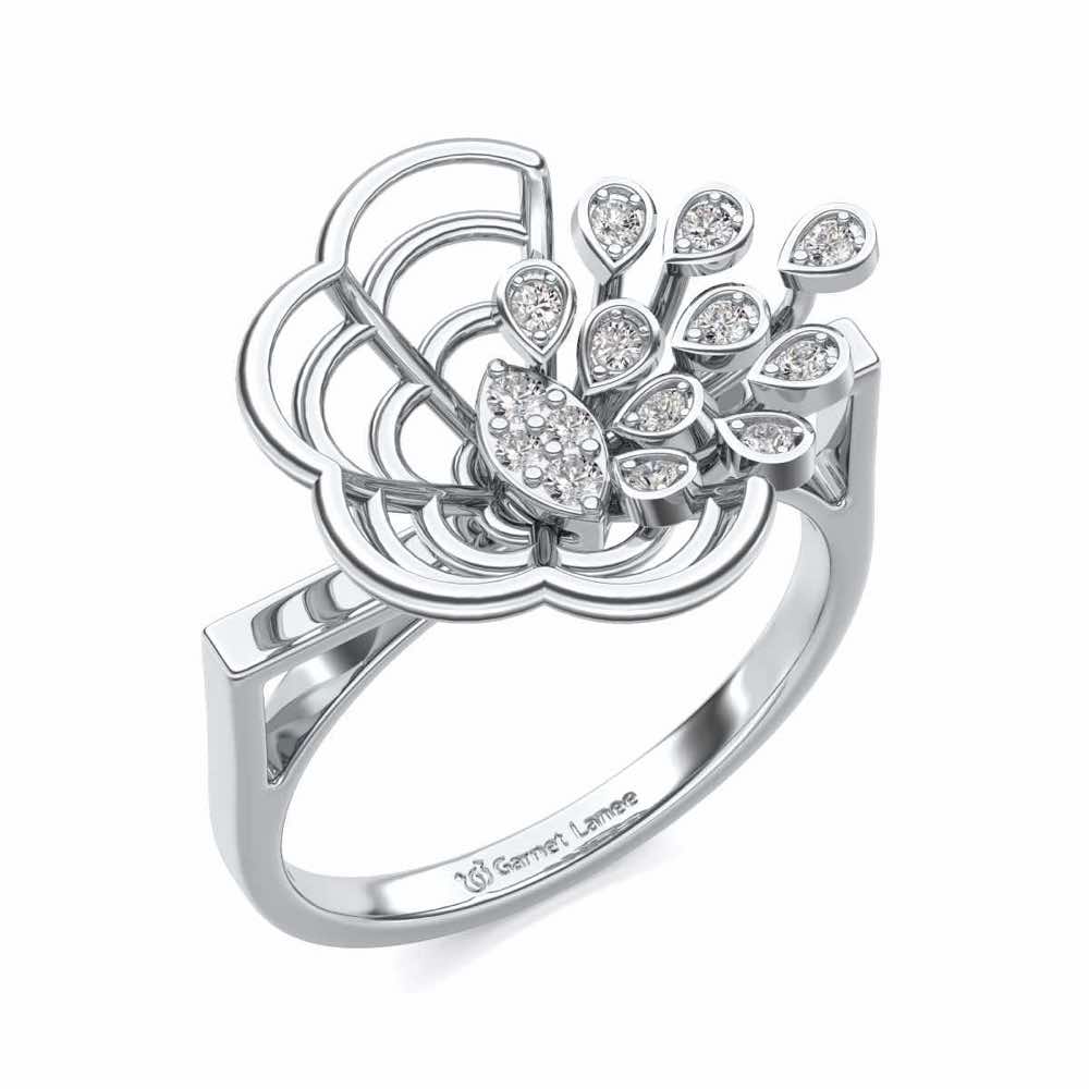 Melt Flora Silver Ring - White Gold - Image 1