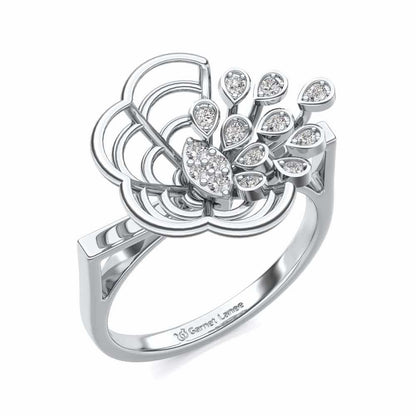 Melt Flora Silver Ring - White Gold - Image 1