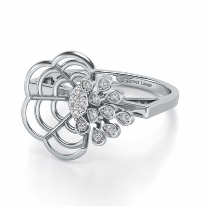 Melt Flora Silver Ring - White Gold - Image 2