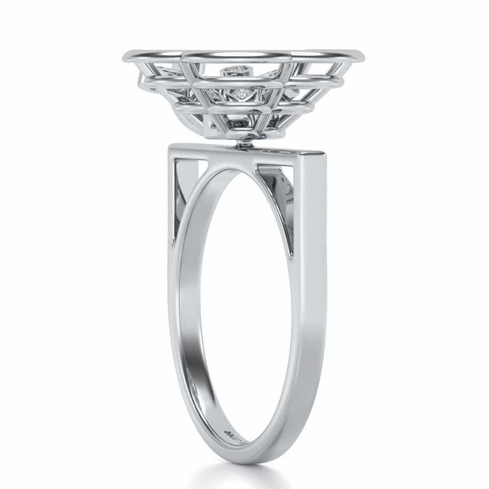 Melt Flora Silver Ring - White Gold - Image 3
