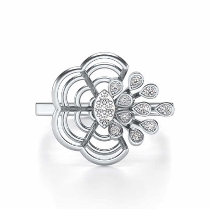 Melt Flora Silver Ring - White Gold - Image 4