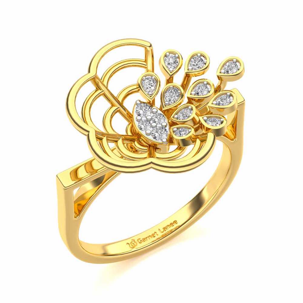 Melt Flora Silver Ring - Yellow Gold - Image 1