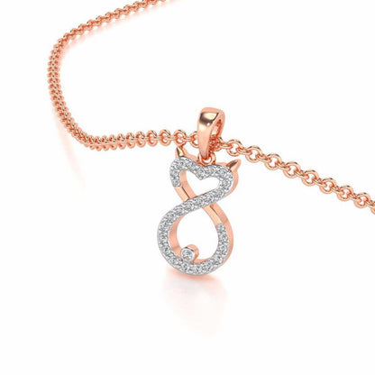 Meow Silver Pendant - Rose Gold - Image 1