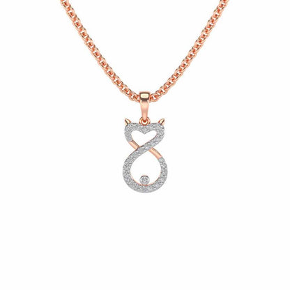 Meow Silver Pendant - Rose Gold - Image 2