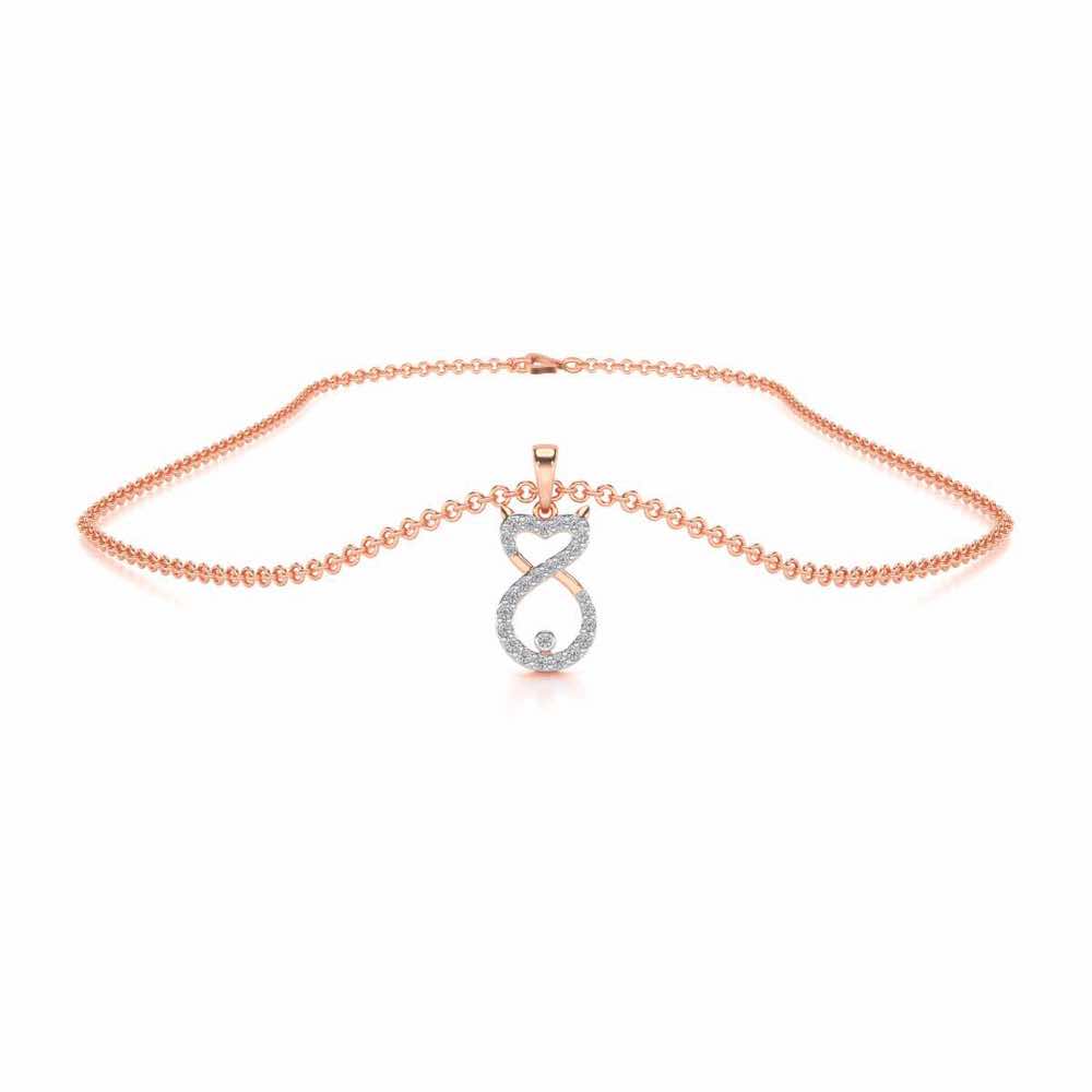 Meow Silver Pendant - Rose Gold - Image 3