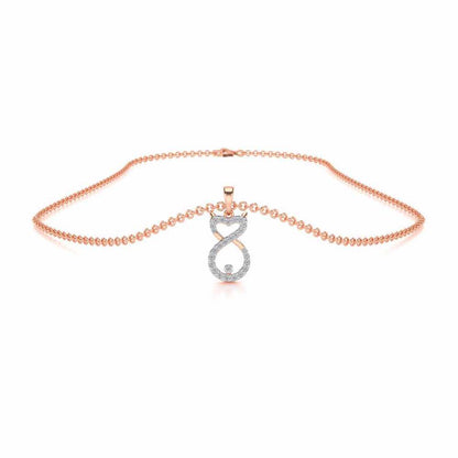 Meow Silver Pendant - Rose Gold - Image 3