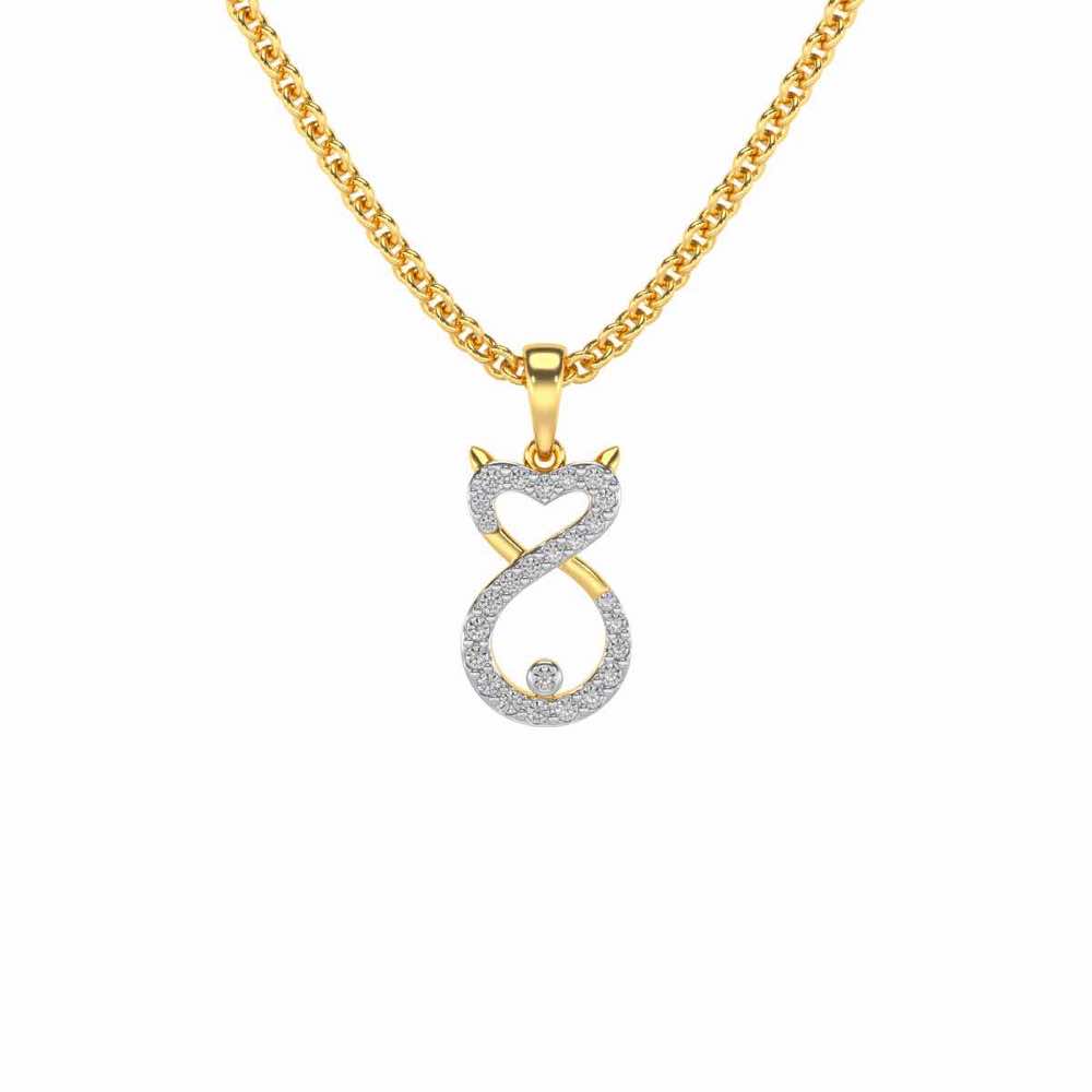 Meow Silver Pendant - Yellow Gold - Image 2