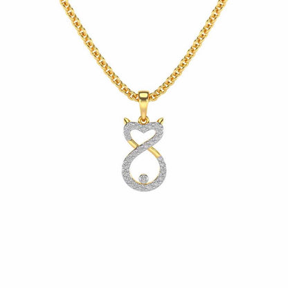Meow Silver Pendant - Yellow Gold - Image 2