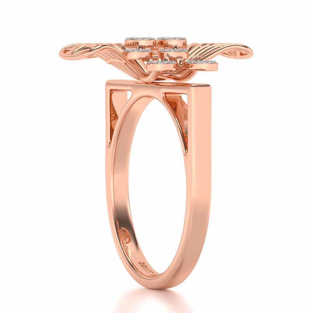 Mesh Bloom Silver Ring - Rose Gold - Image 3