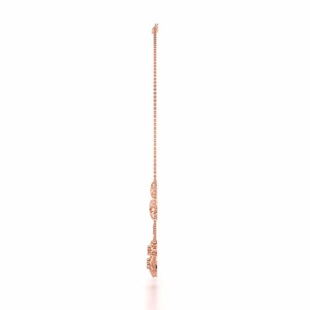 Mesh Flower Silver Necklace - Rose Gold - Image 4