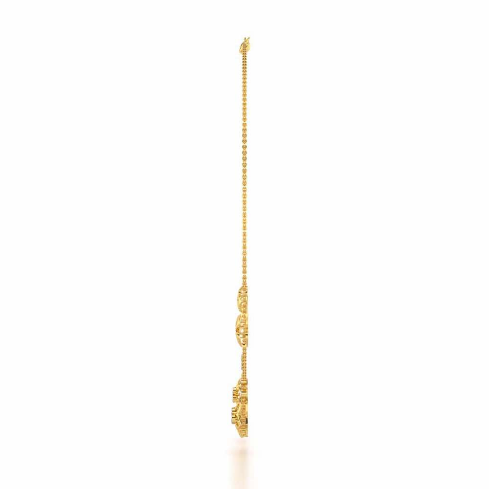Mesh Flower Silver Necklace - Yellow Gold - Image 4