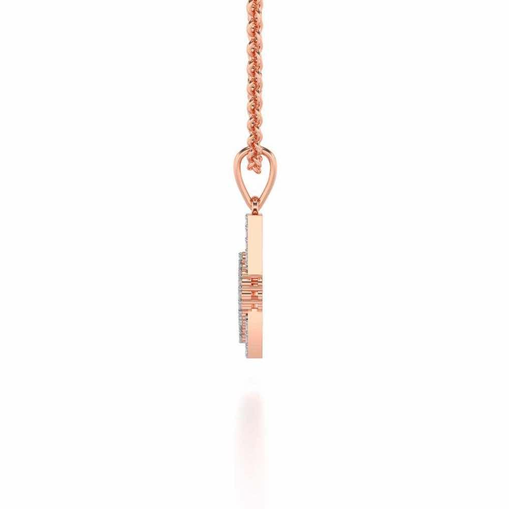 Mesh Heart Silver Pendant - Rose Gold - Image 3