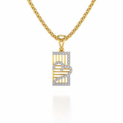 Mesh Heart Silver Pendant - Yellow Gold - Image 1