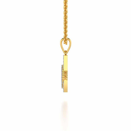 Mesh Heart Silver Pendant - Yellow Gold - Image 3