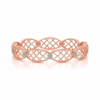 Mesh Rep Silver Bangles - Rose Gold - Image 4