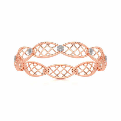 Mesh Rep Silver Bangles - Rose Gold - Image 5