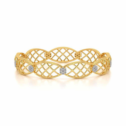 Mesh Rep Silver Bangles - Yellow Gold - Image 4