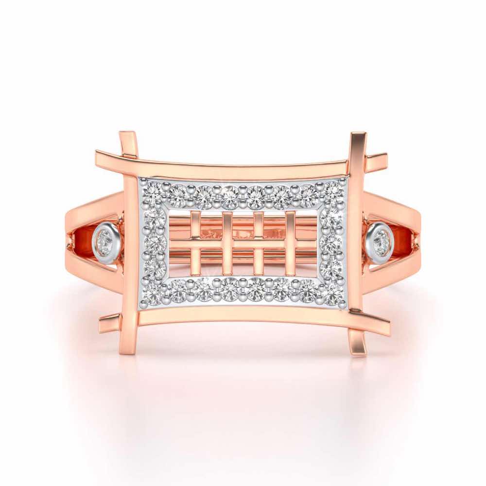 Mesh Tribe Silver Ring For Men - Rose Gold - Image 4