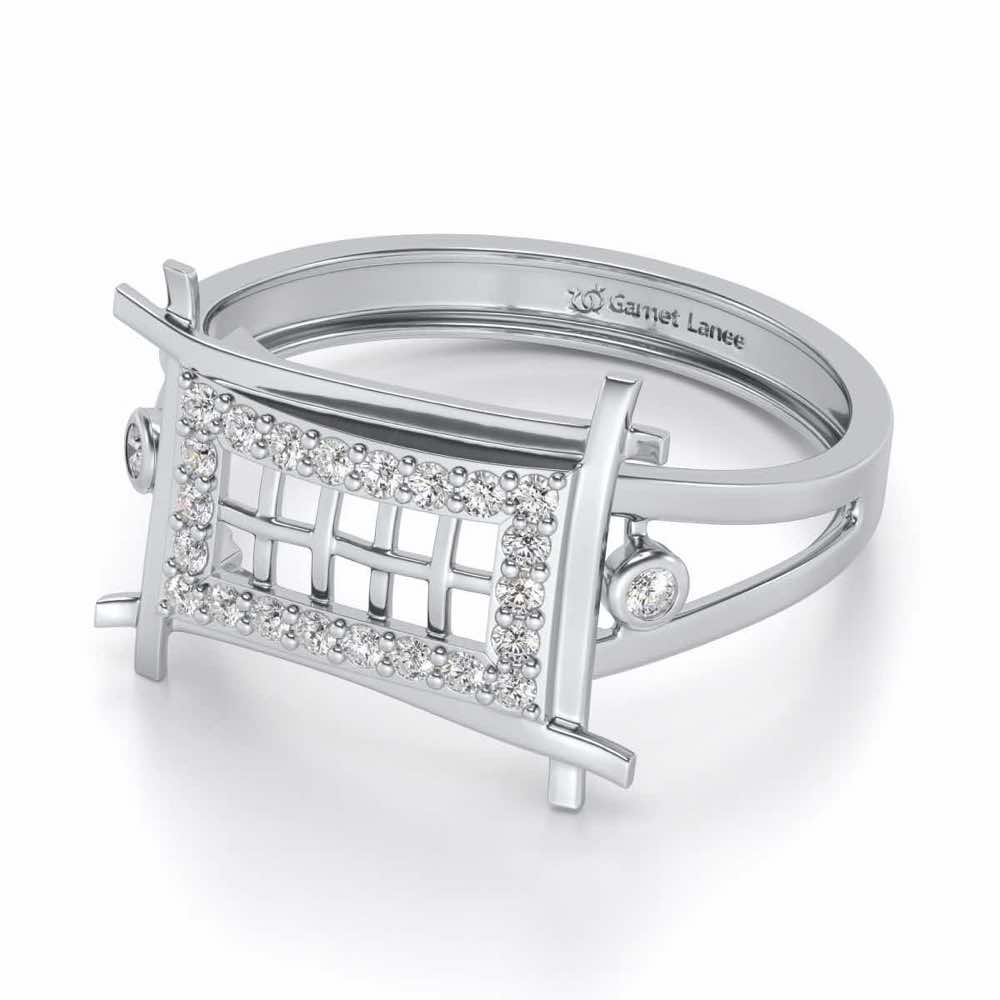 Mesh Tribe Silver Ring For Men - White Gold - Image 2