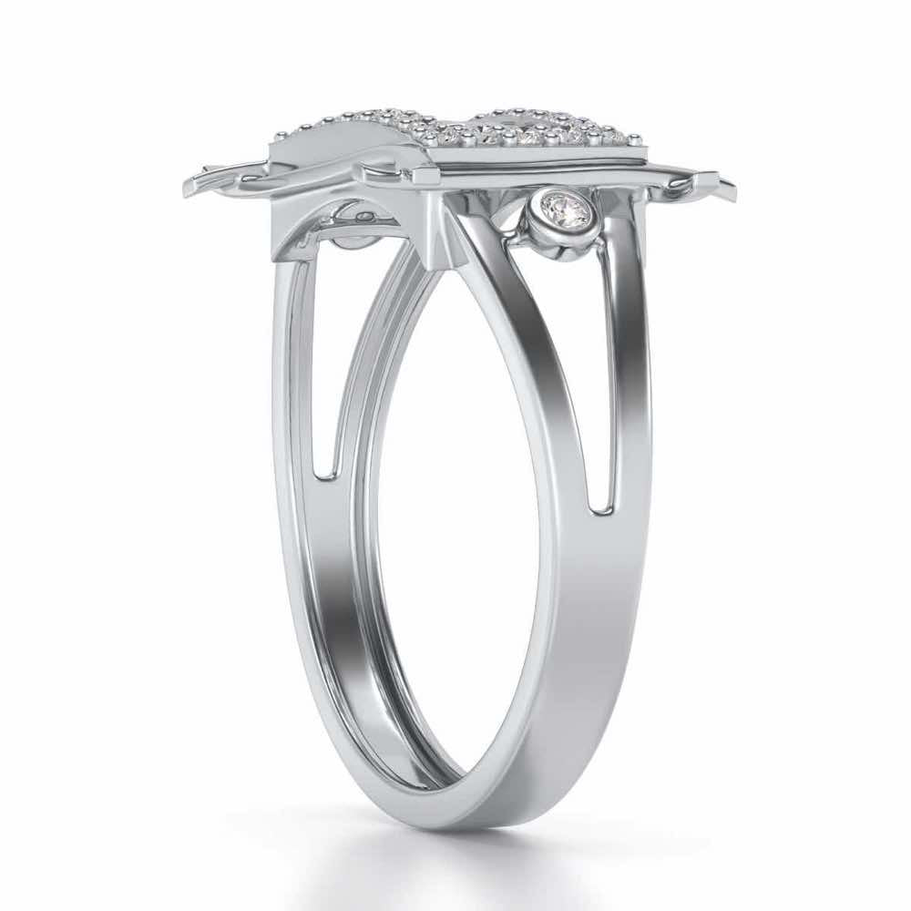Mesh Tribe Silver Ring For Men - White Gold - Image 3