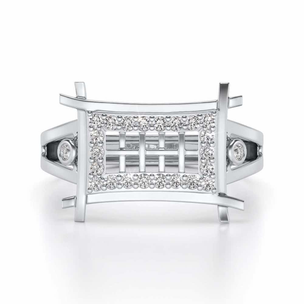 Mesh Tribe Silver Ring For Men - White Gold - Image 4