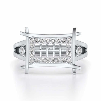 Mesh Tribe Silver Ring For Men - White Gold - Image 4