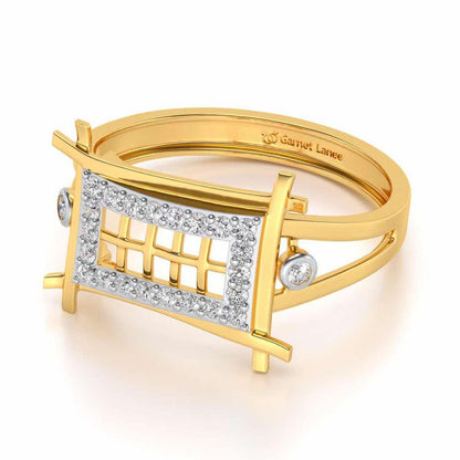 Mesh Tribe Silver Ring For Men - Yellow Gold - Image 2