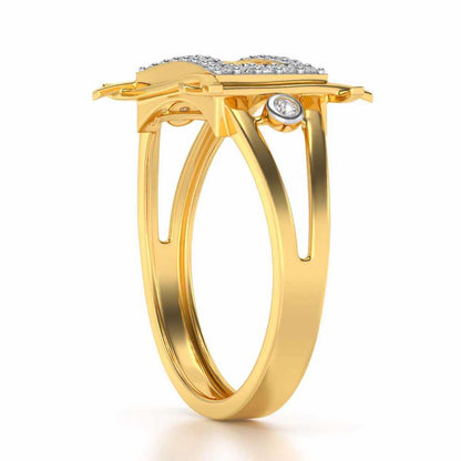 Mesh Tribe Silver Ring For Men - Yellow Gold - Image 3