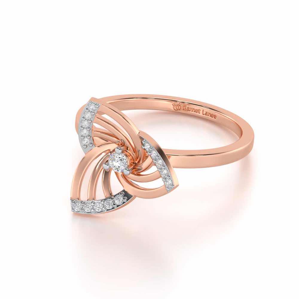 Mesh Twist Silver Ring - Rose Gold - Image 2