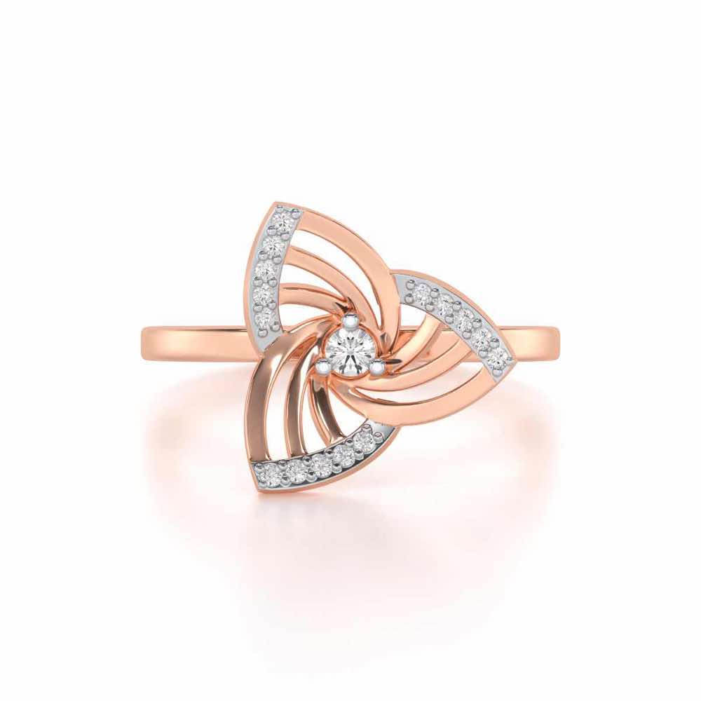 Mesh Twist Silver Ring - Rose Gold - Image 4