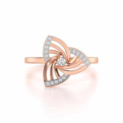 Mesh Twist Silver Ring - Rose Gold - Image 4