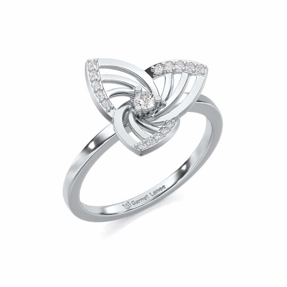 Mesh Twist Silver Ring - White Gold - Image 1