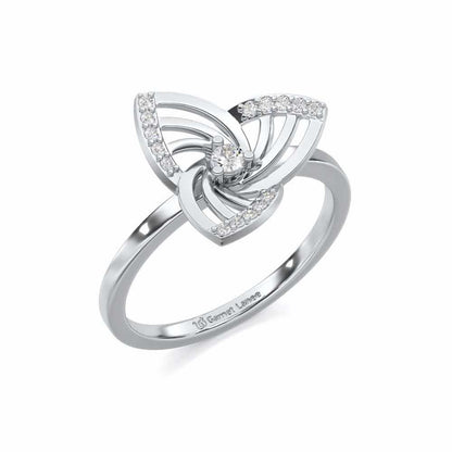 Mesh Twist Silver Ring - White Gold - Image 1