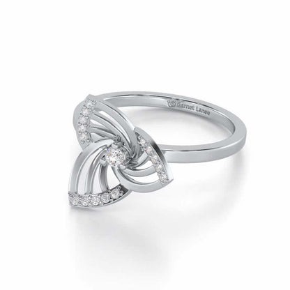 Mesh Twist Silver Ring - White Gold - Image 2