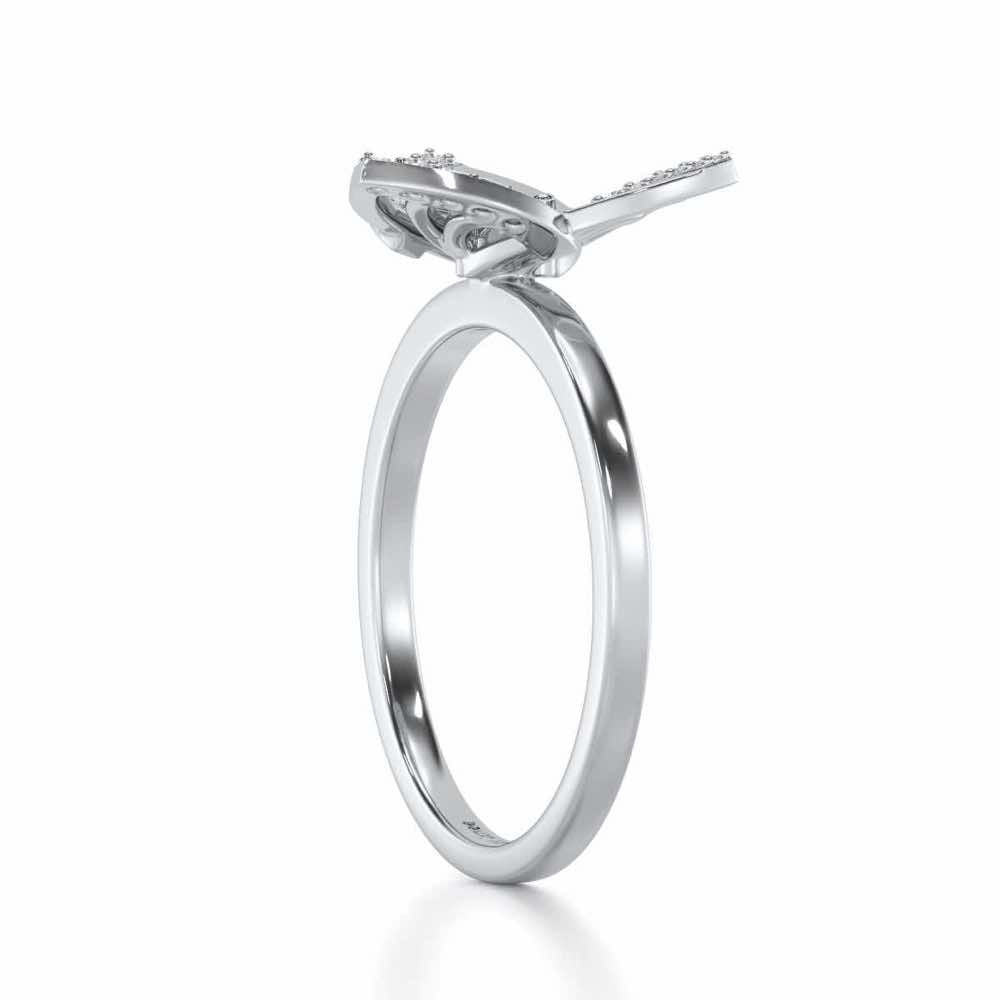 Mesh Twist Silver Ring - White Gold - Image 3