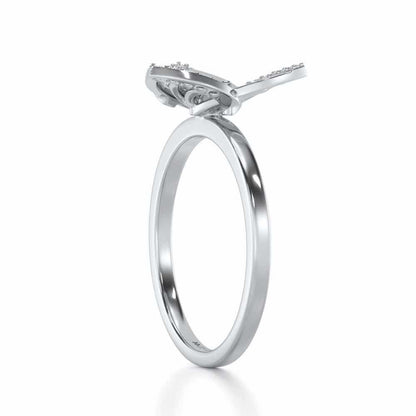 Mesh Twist Silver Ring - White Gold - Image 3